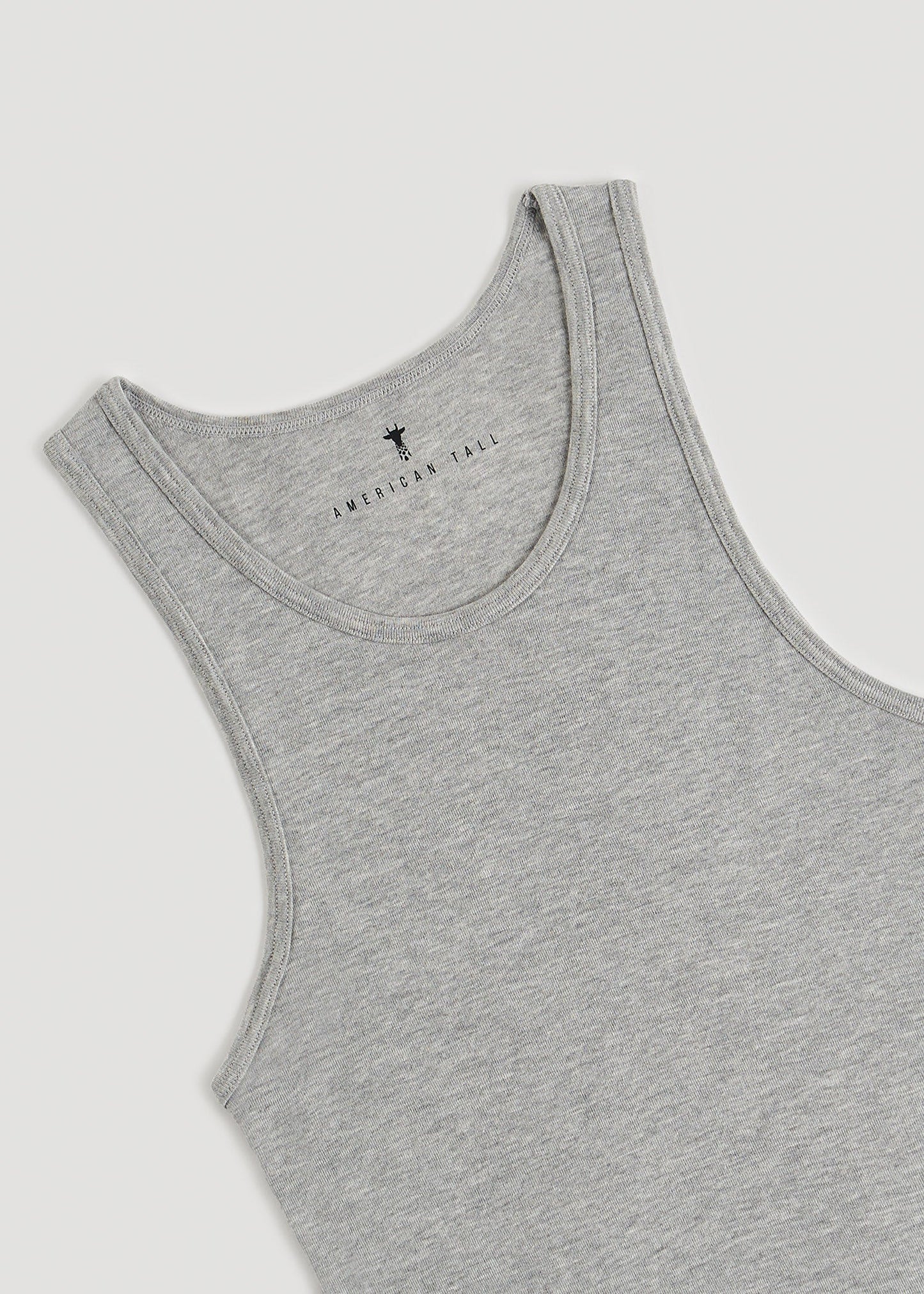 Ribbed Undershirt Tank Top for Tall Men in Grey Mix