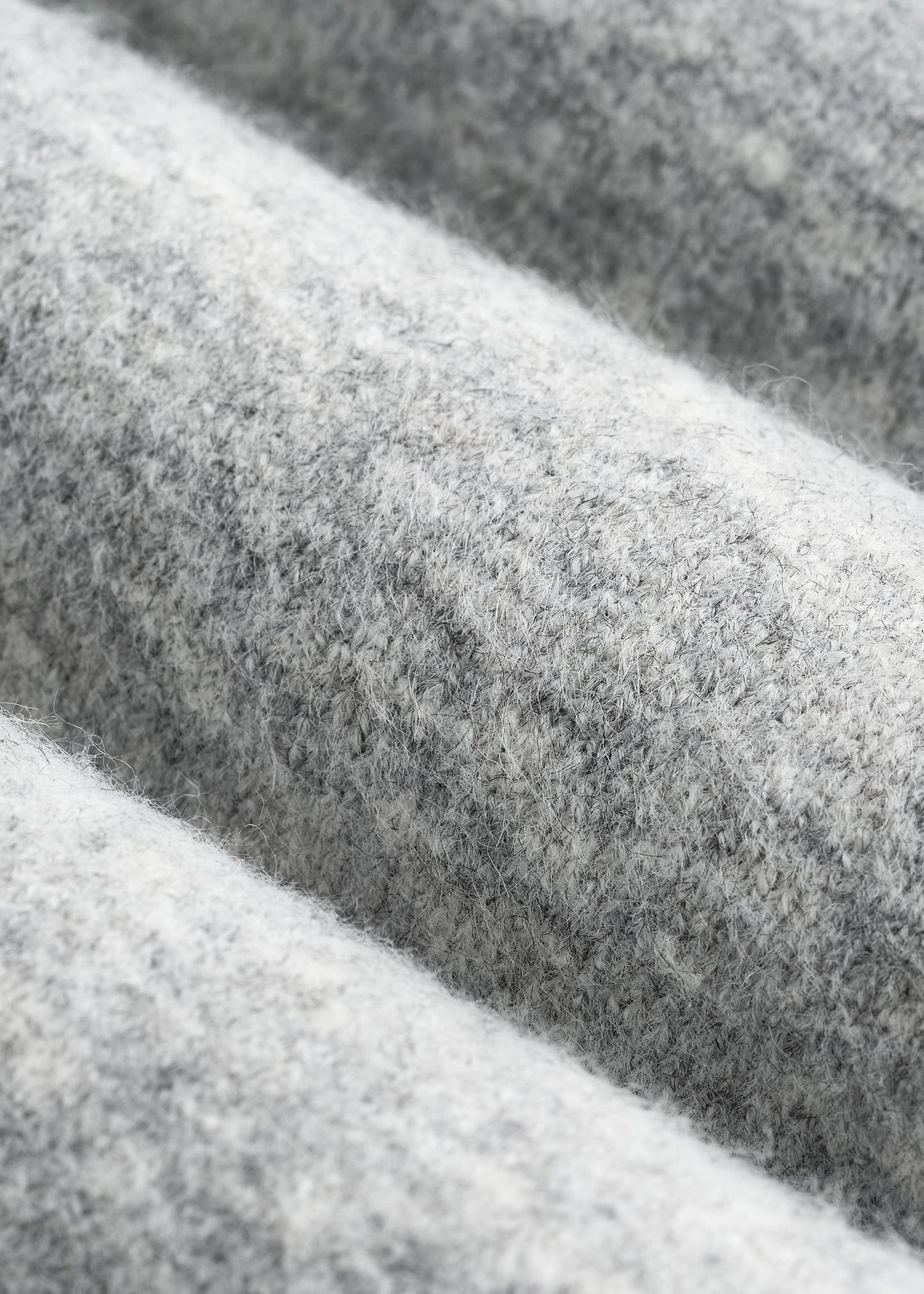 Relaxed Crewneck Wool Blend Sweater for Tall Women in Grey Mix