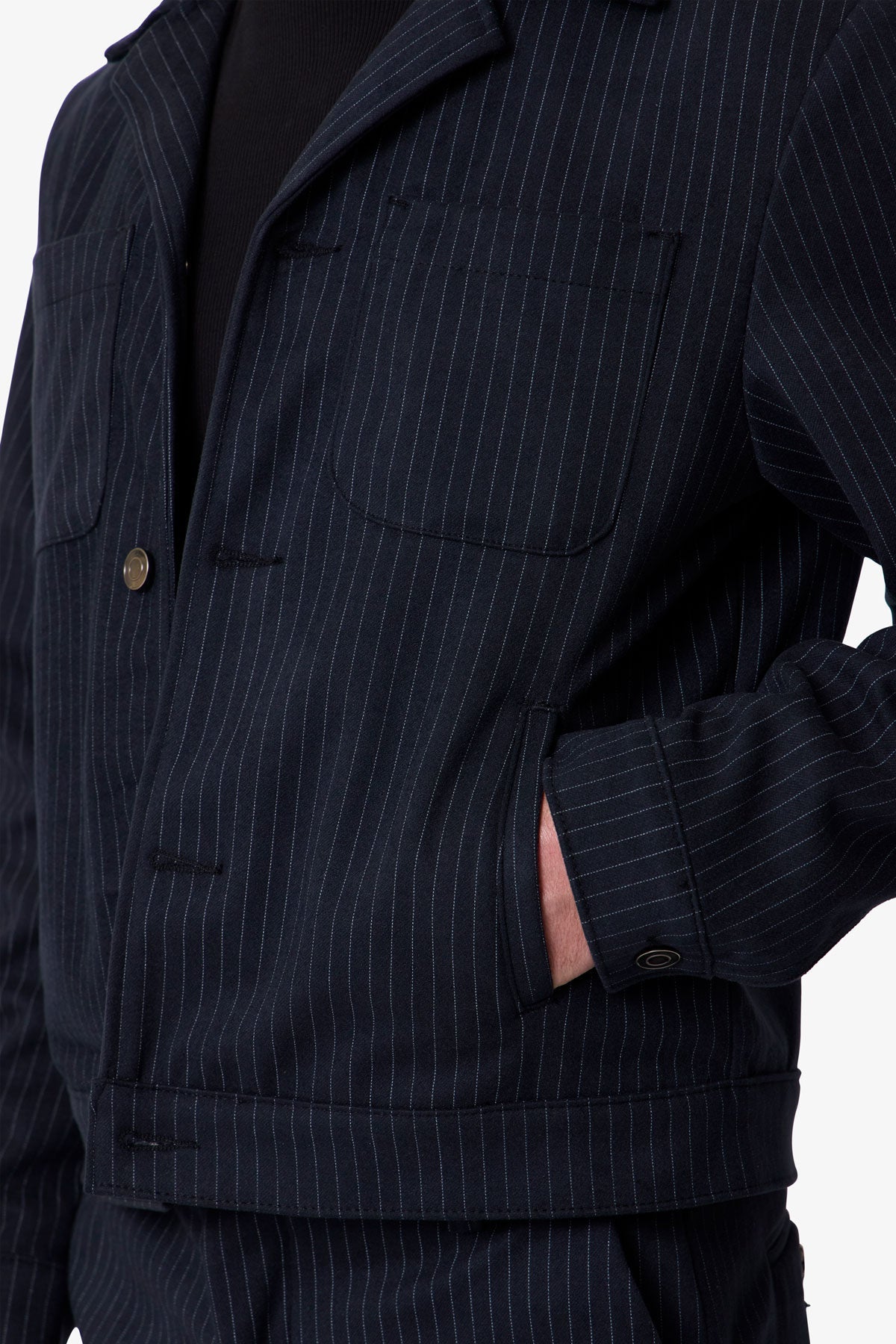 Pinstripe Jacket - Black/White
