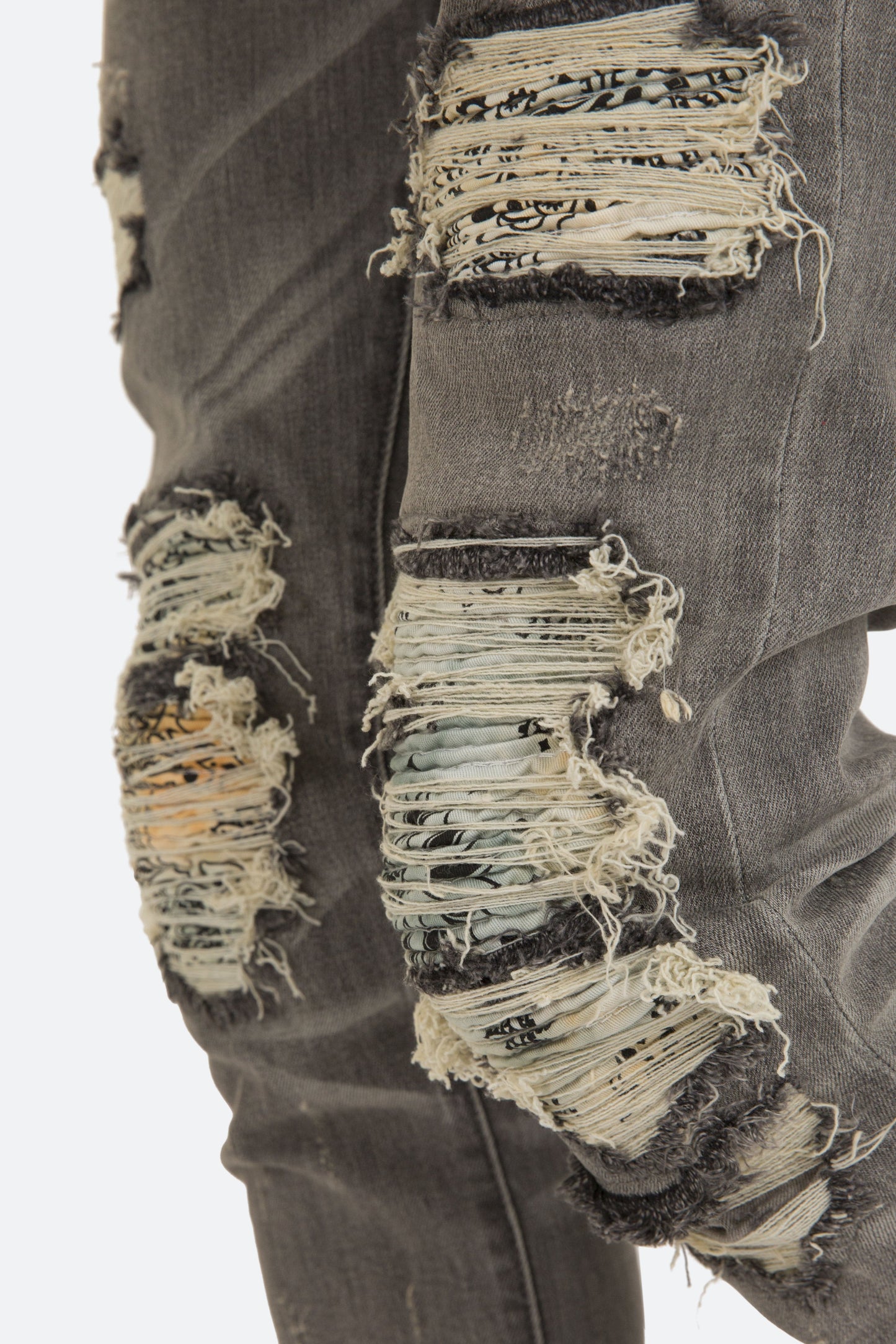 X284 Moto Skinny Denim - Grey/Blue