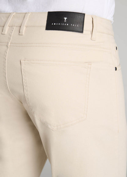 Carman TAPERED Fit Five Pocket Pants for Tall Men in Soft Beige
