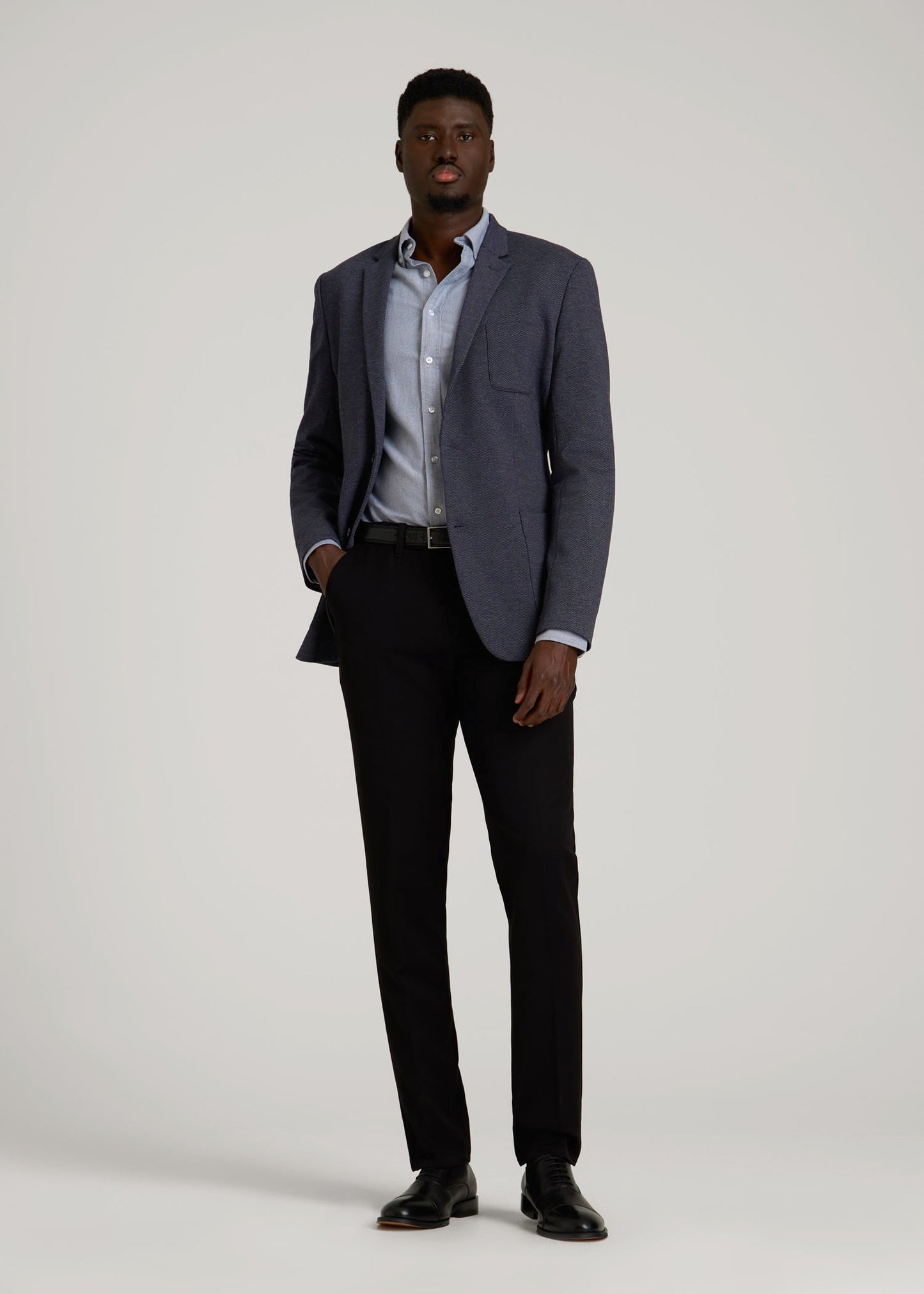 Core Blazer for Tall Men in Navy Diagonal