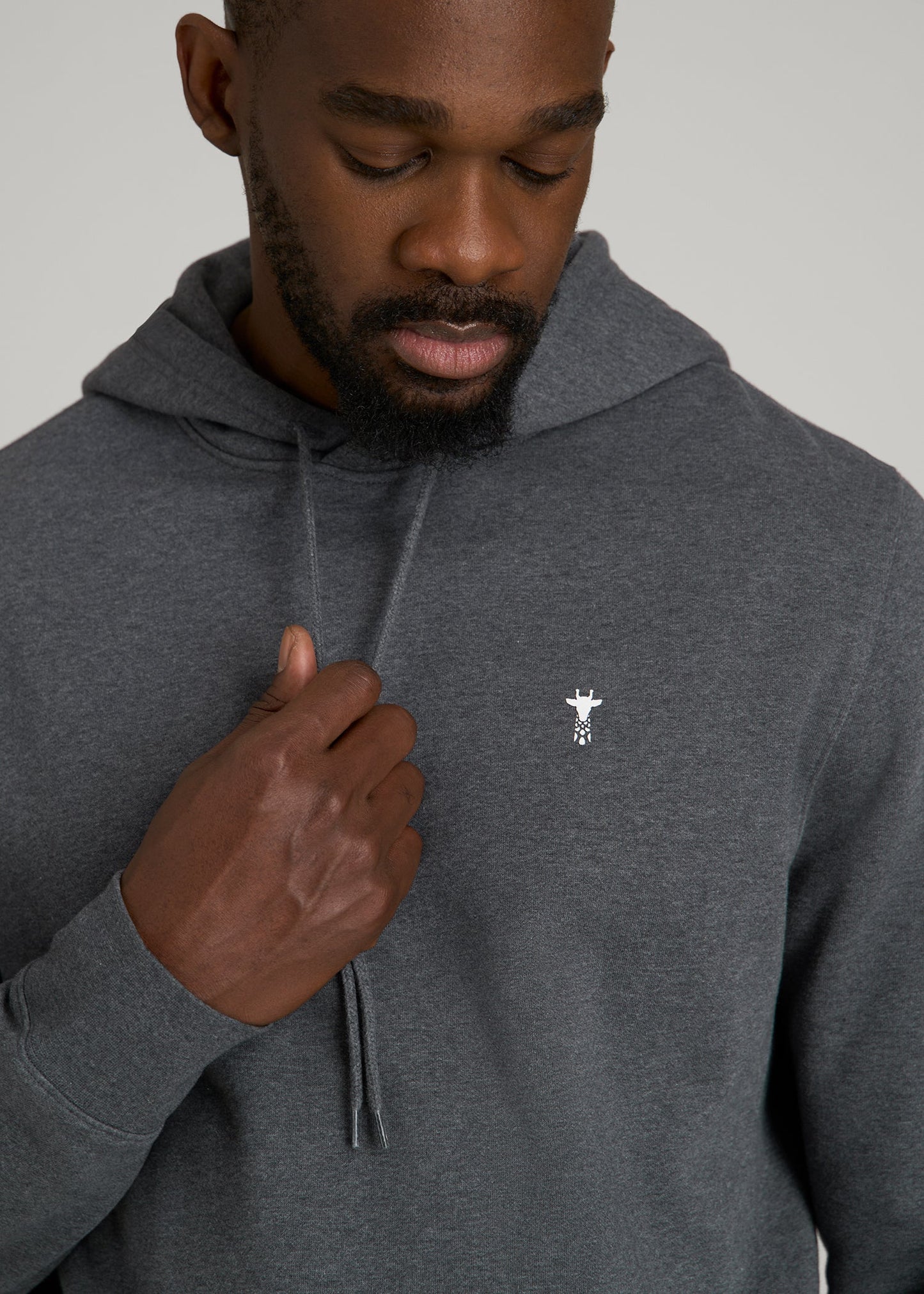 Core Motion Fleece Popover Hoodie for Tall Men in Charcoal Mix
