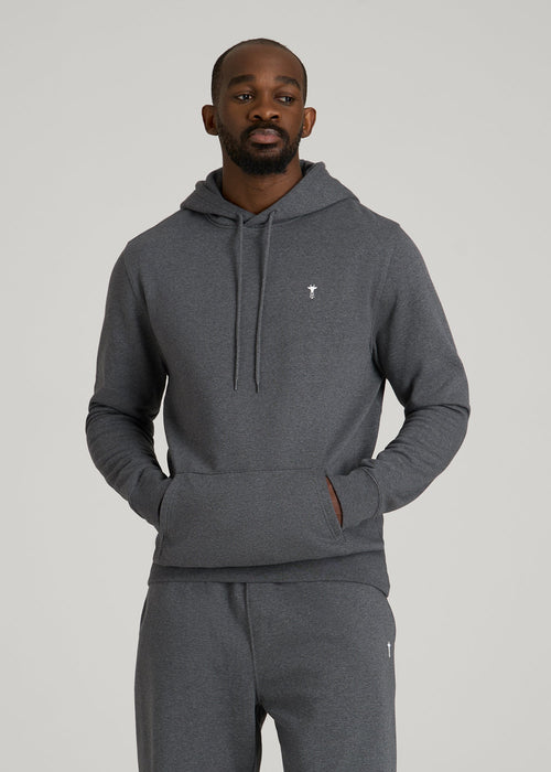 Core Motion Fleece Popover Hoodie for Tall Men in Charcoal Mix