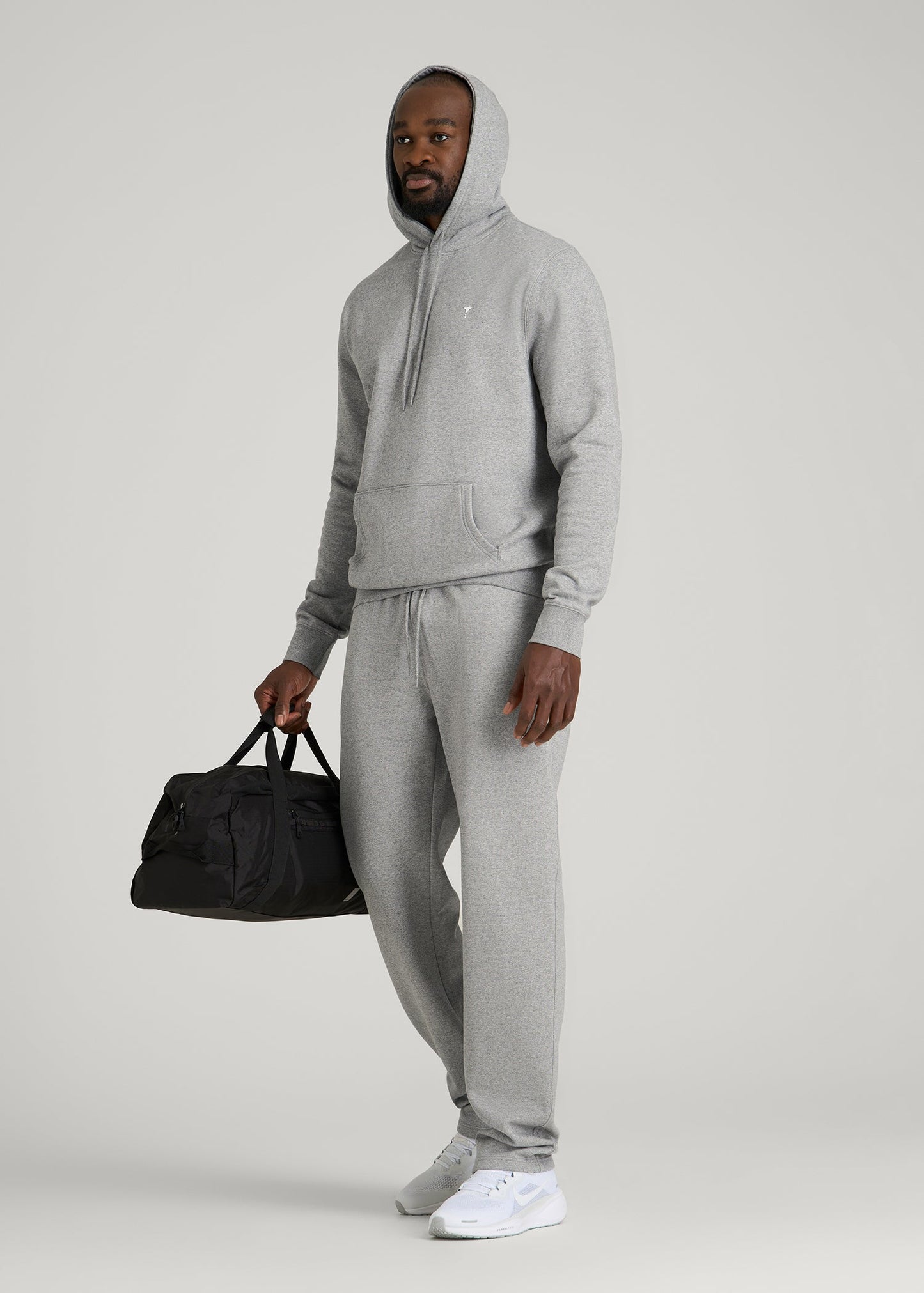 Core Motion Fleece Popover Hoodie for Tall Men in Heathered Grey