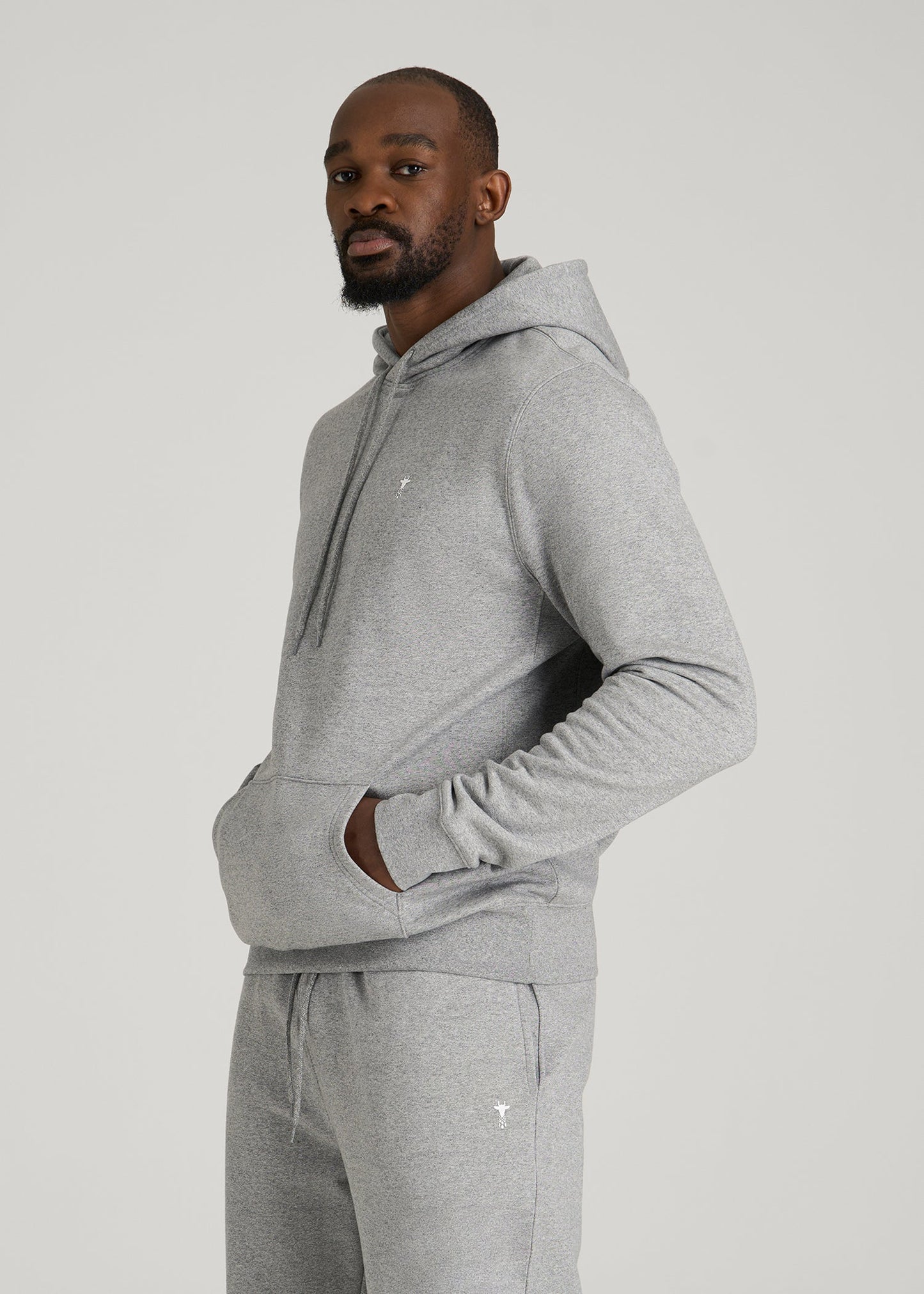 Core Motion Fleece Popover Hoodie for Tall Men in Heathered Grey