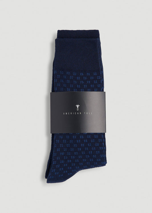 Dress Socks Size 14 to 17 (3-Pack) for Tall Men in True Navy