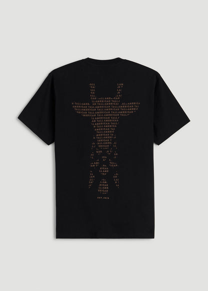 Giraffe Graphic Tee for Tall Men in Black