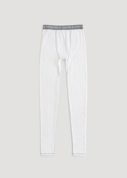 LJ&S Long Thermal Underwear for Tall Men in White