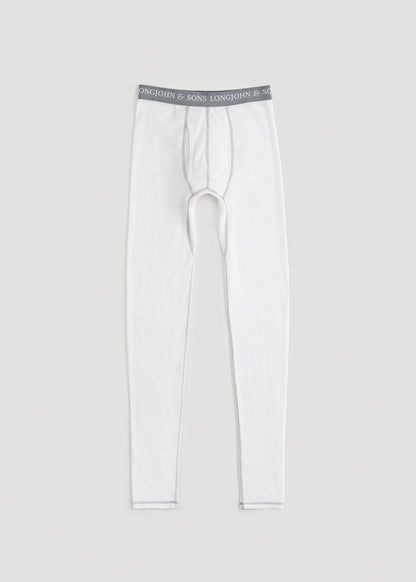 LJ&S Long Thermal Underwear for Tall Men in White