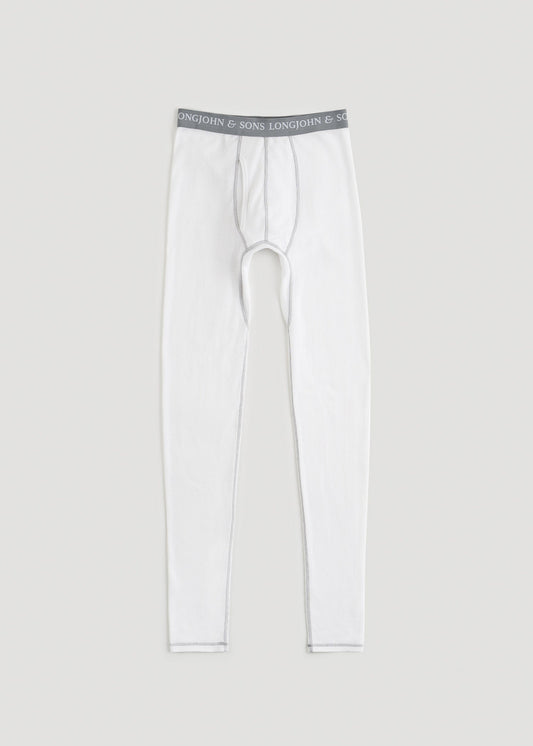 LJ&S Long Thermal Underwear for Tall Men in White