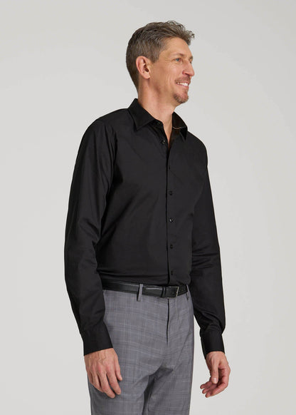 Oskar Easy Care Dress Shirt for Tall Men in Black