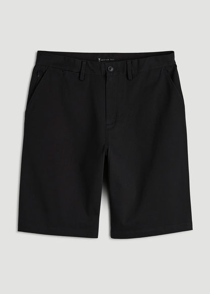 Stretch Commuter Chino Short for Tall Men in Black
