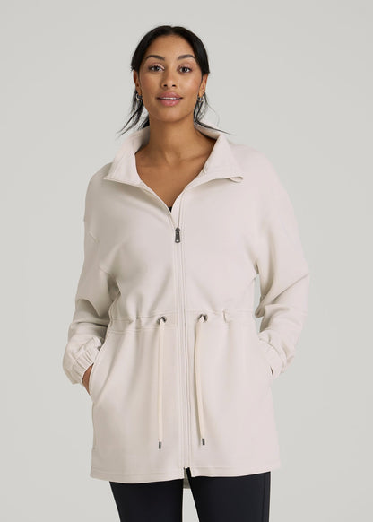 Soft Motion Cinch Waist Jacket for Tall Women in Pearl