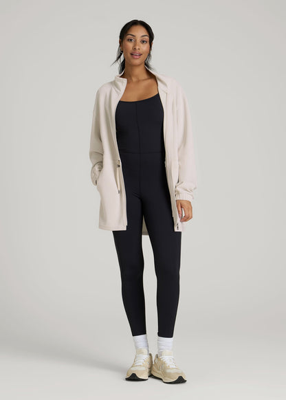 Soft Motion Cinch Waist Jacket for Tall Women in Pearl