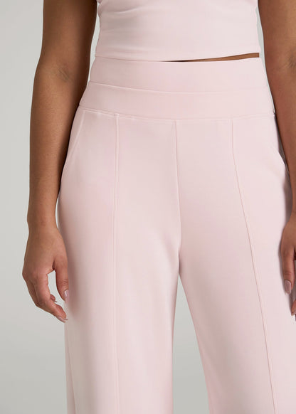 Soft Motion Wide Leg Ultra High Rise Pant for Tall Women in Barely Pink