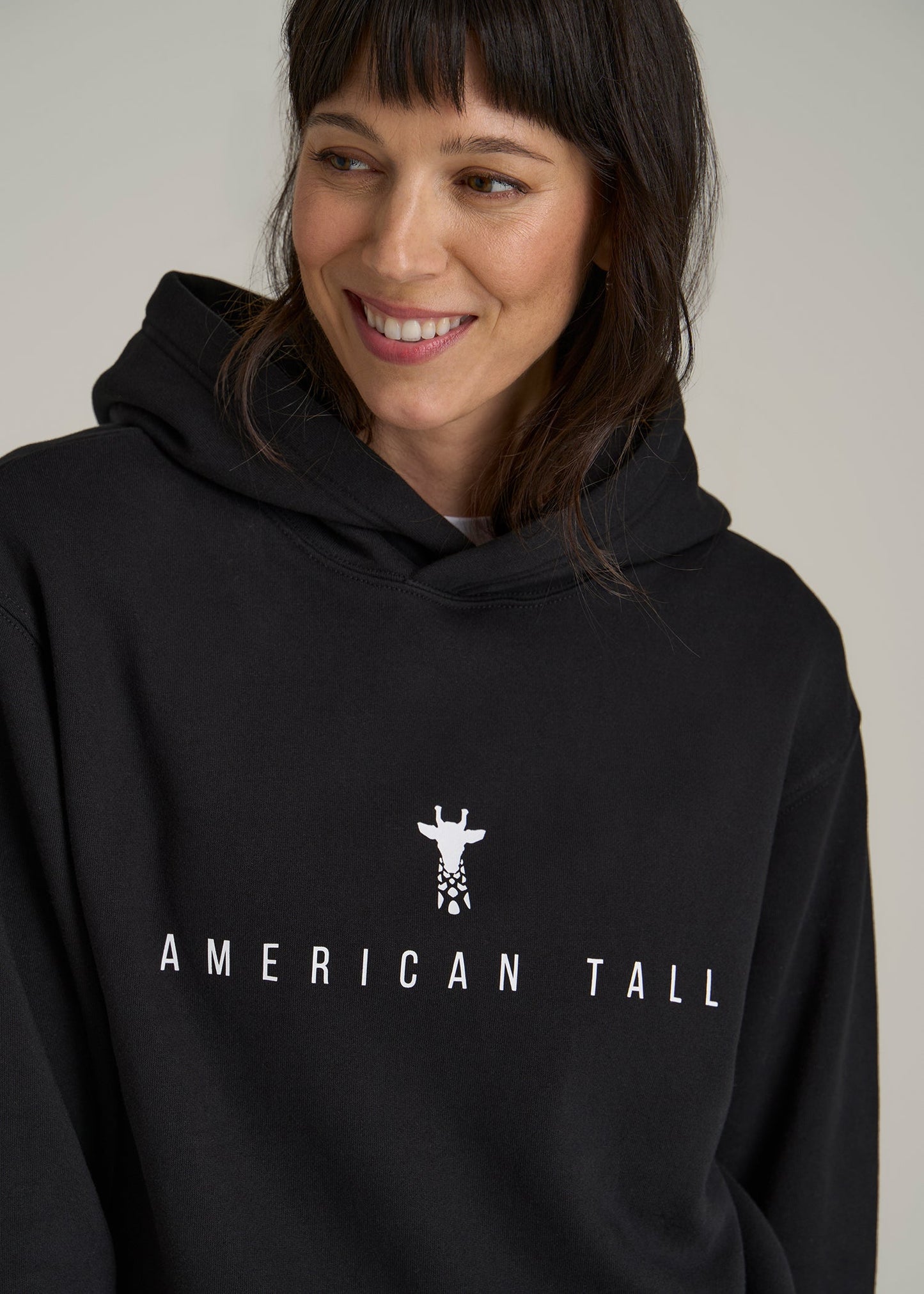 Regular Corporate Logo Hoodie for Women in Black