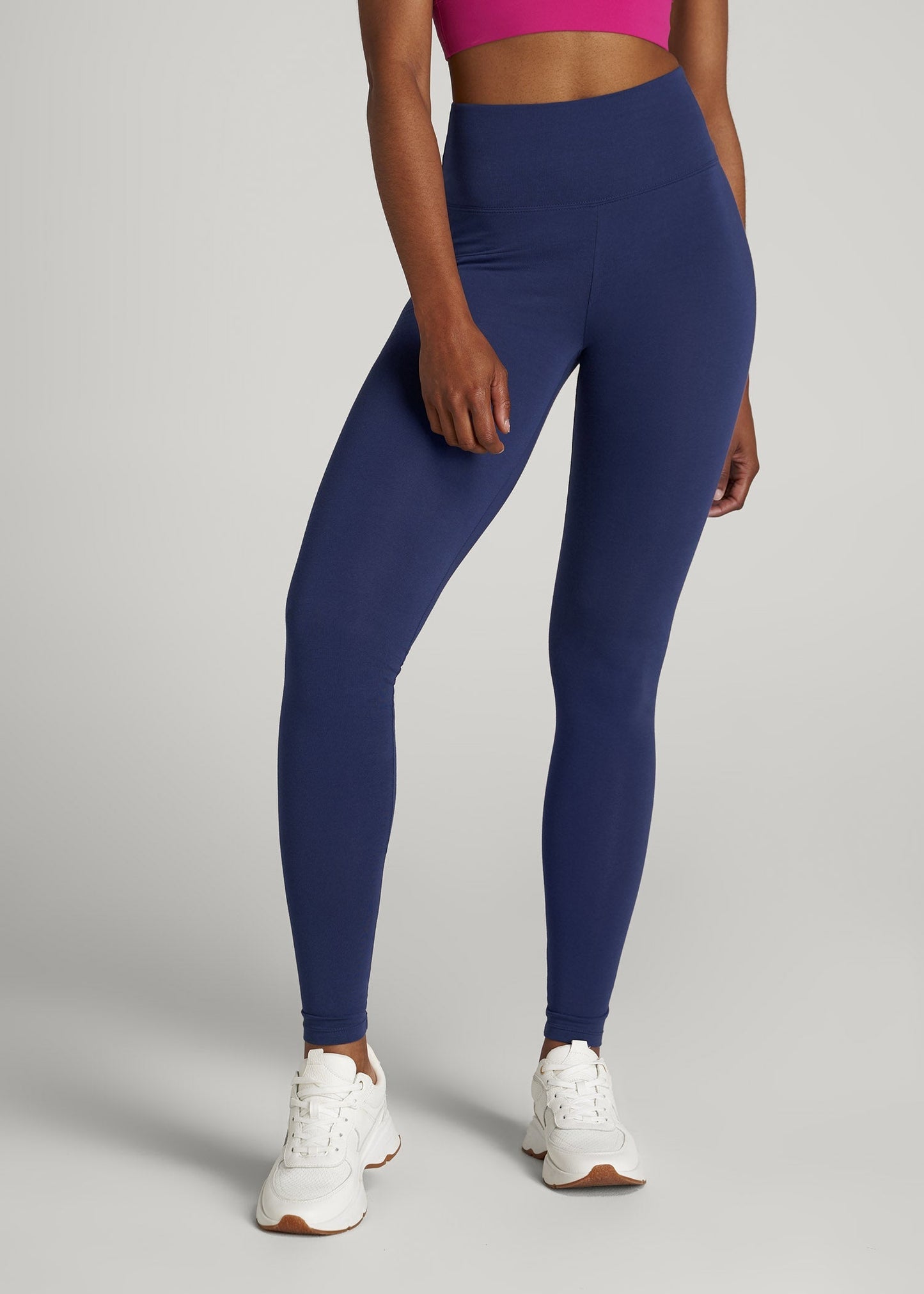 Cotton Leggings for Tall Women in Midnight Blue