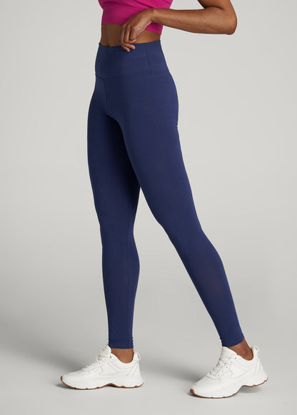 Cotton Leggings for Tall Women in Midnight Blue