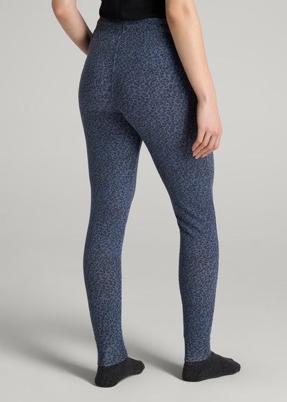 Cozy Lounge Joggers for Tall Women in Navy Leopard