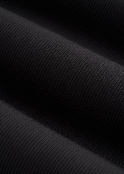 Ribbed Knit Wide Leg Pant for Tall Women in Deep Black