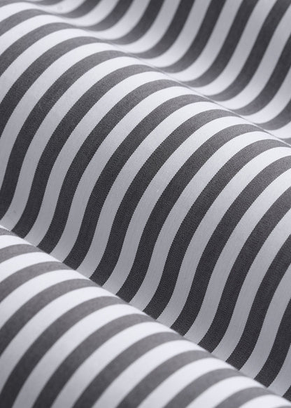 Slim Fit Button Up Shirt for Tall Women in Grey and White Stripe