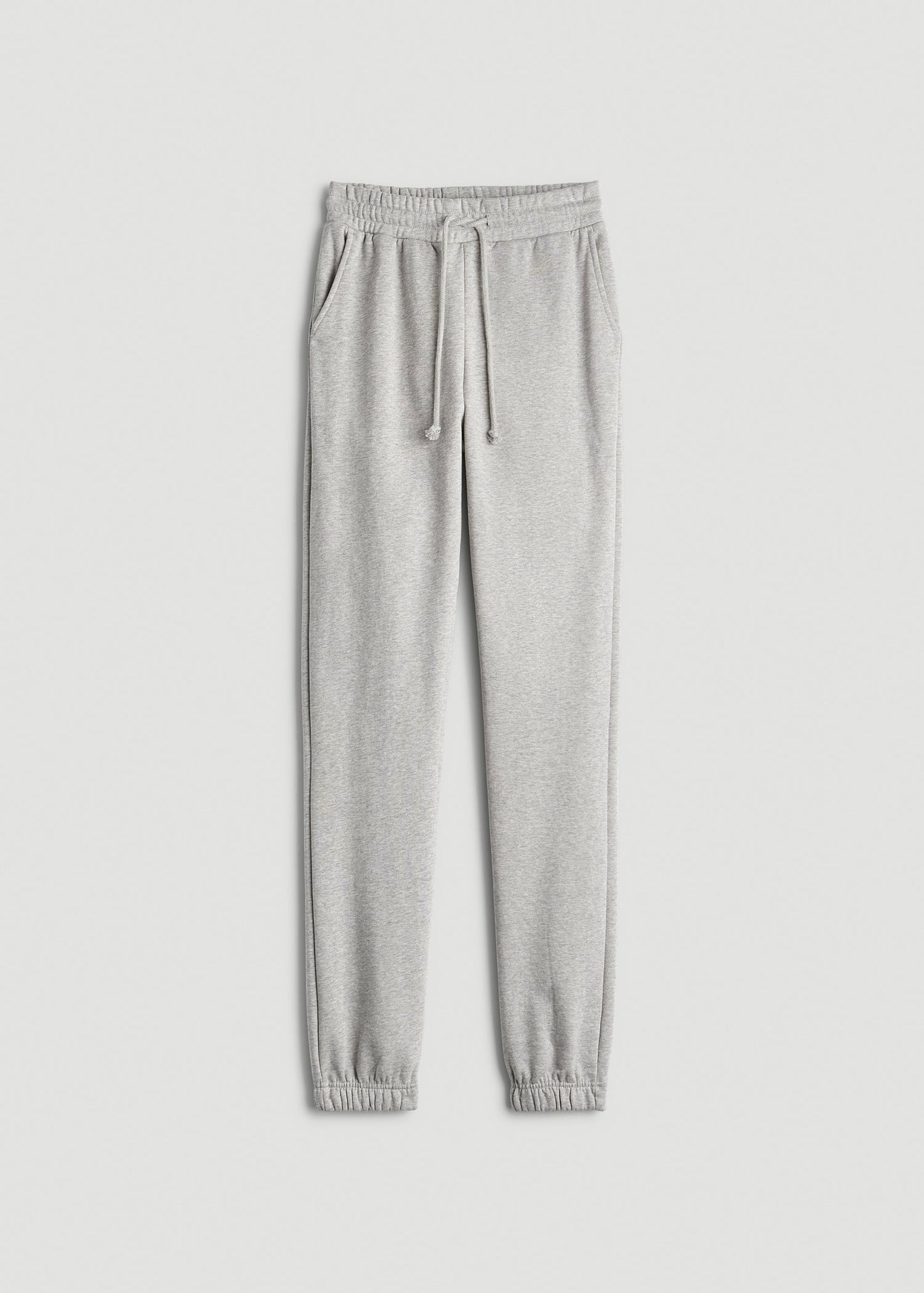 Wearever Fleece Slim Fit High-Waisted Garment Dye Sweatpants for Tall Women in Grey Mix