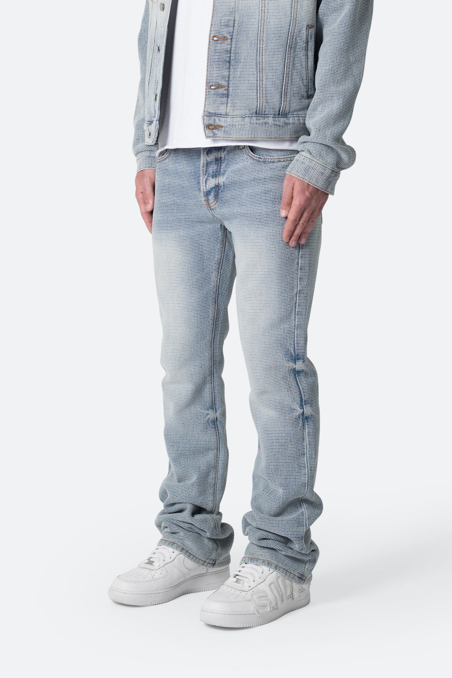 B575 Western Crosshatch Flare Denim - Blue