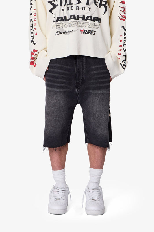 Baggy Mojave Denim Shorts - Black