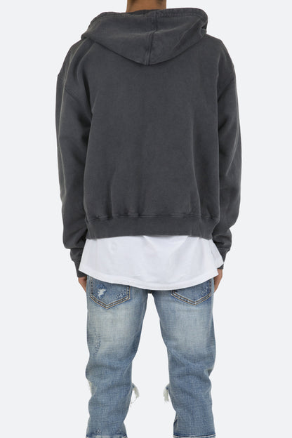 Basic Zip Up Hoodie - Vintage Black