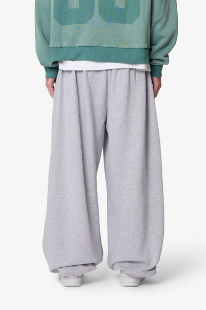Cinched Baggy Sweatpants - Heather Grey