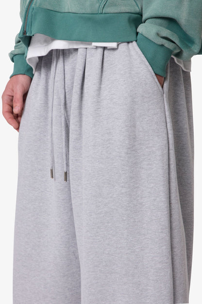 Cinched Baggy Sweatpants - Heather Grey