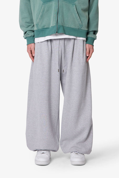 Cinched Baggy Sweatpants - Heather Grey