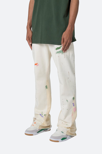Contrast Bootcut Sweatpants - Off White
