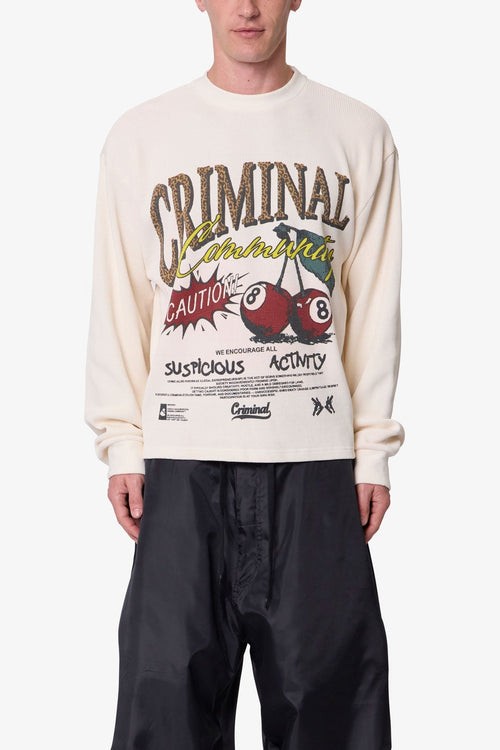 Criminal L/S Thermal Shirt - White
