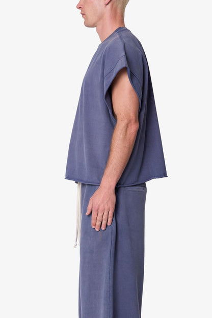 Cut Off Tee - Washed Navy