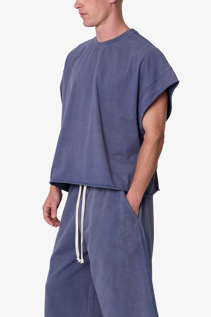 Cut Off Tee - Washed Navy