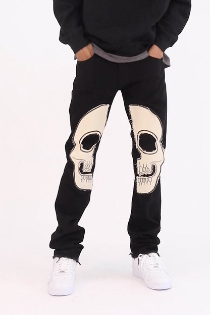 D181 Straight Denim - Black/White
