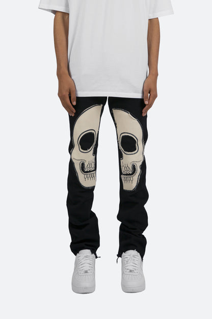 D181 Straight Denim - Black/White