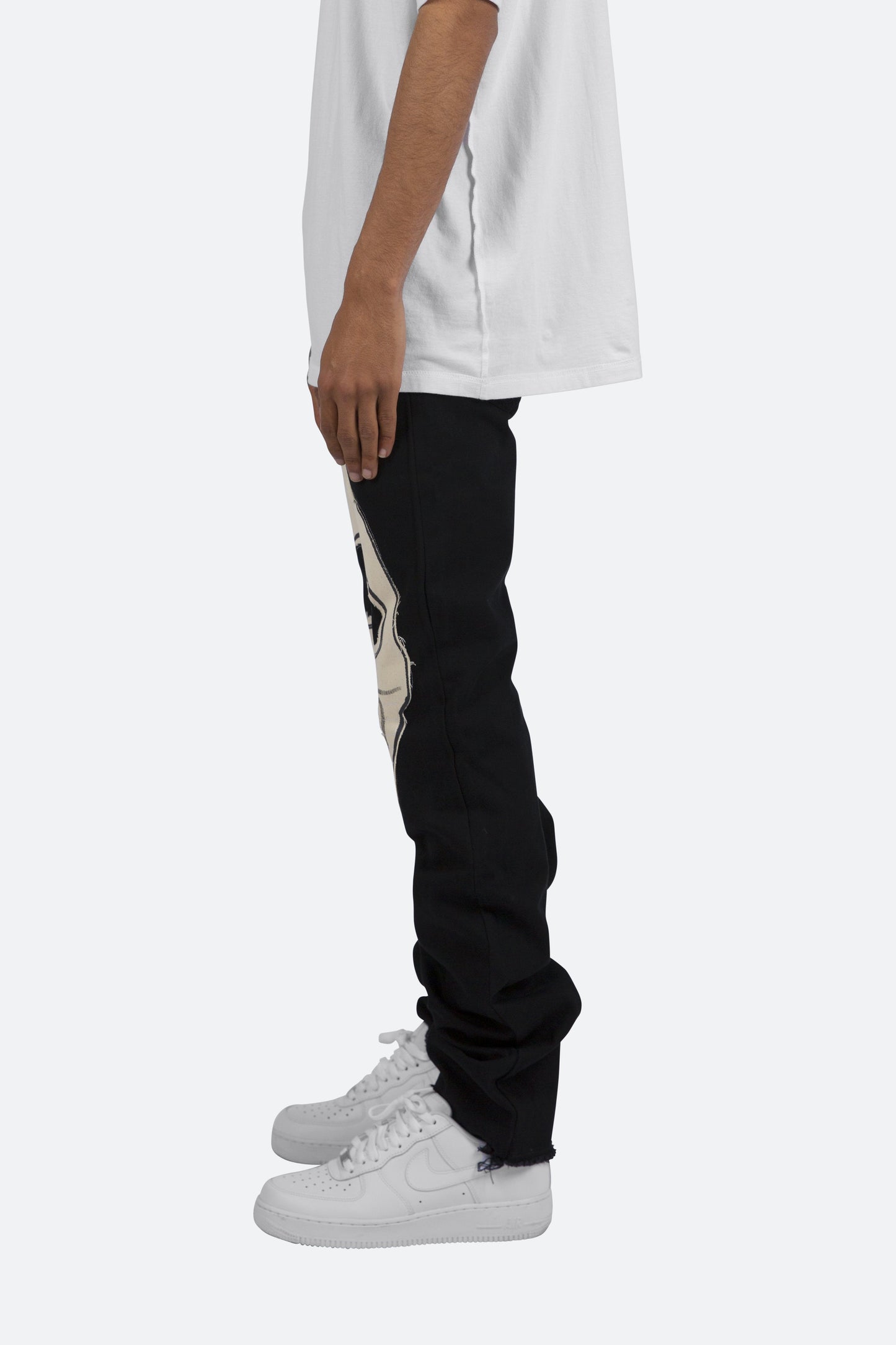D181 Straight Denim - Black/White