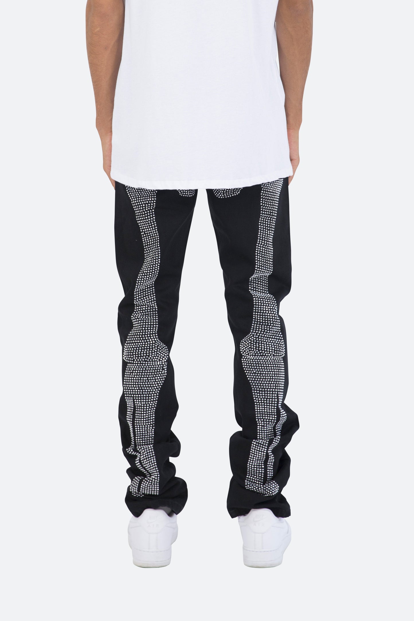 D249 Skeleton Straight Denim - Black/White