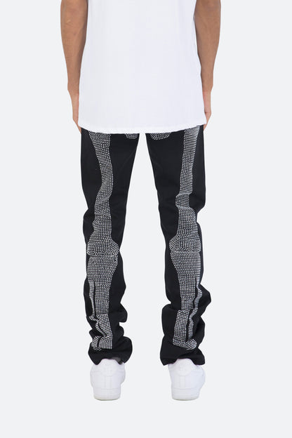 D249 Skeleton Straight Denim - Black/White