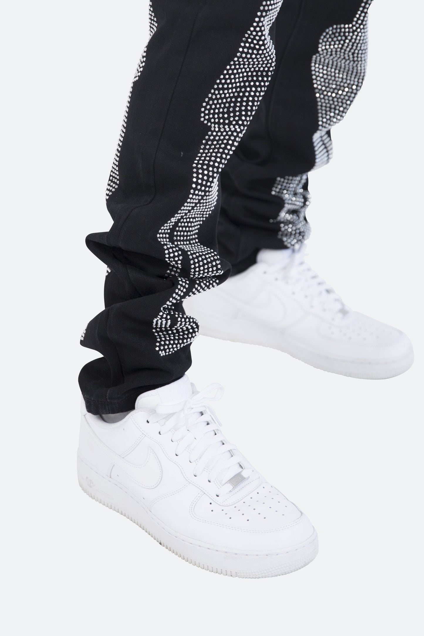 D249 Skeleton Straight Denim - Black/White