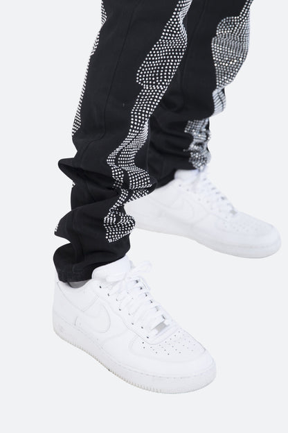 D249 Skeleton Straight Denim - Black/White
