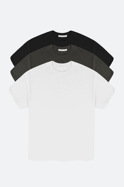 Every Day Tee 3 Pack - Black/Vintage Black/White