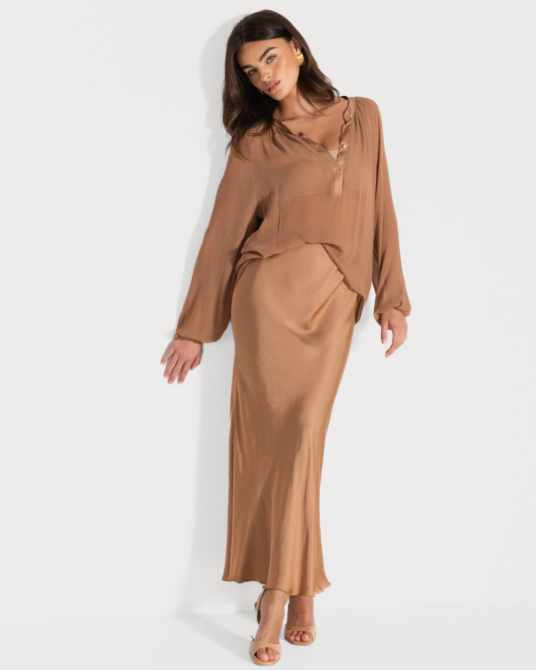 Jade Sheer Top | Tan
