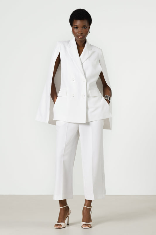 Spencer Tailored Elastic Waist Trousers | White