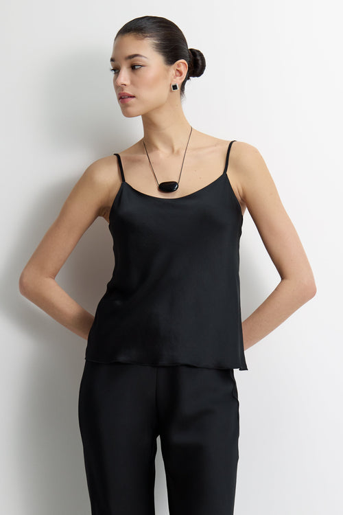 Odette Satin Vest | Black