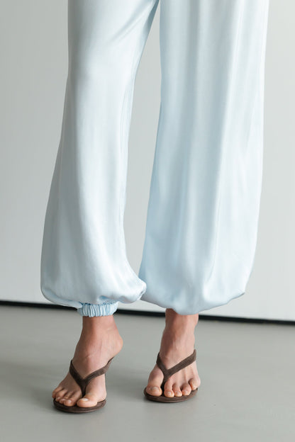 Belle Balloon Satin Trousers | Glacier