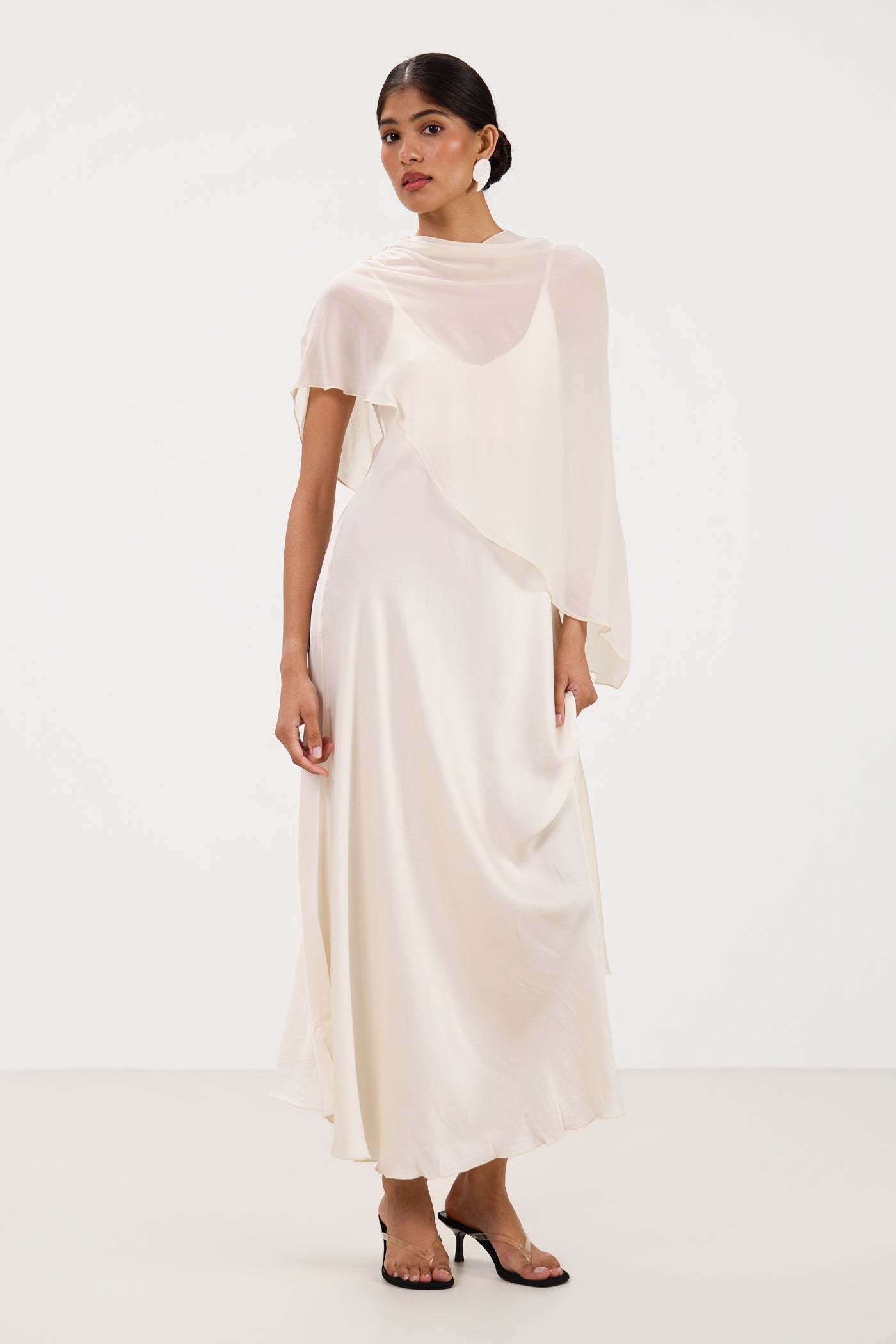 Anne Satin Slip Dress | Ivory